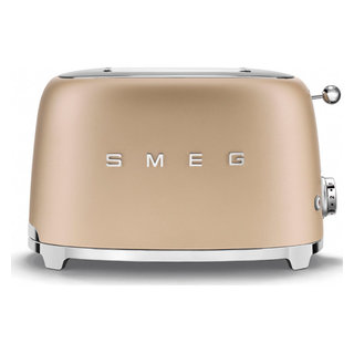 Smeg 50's Retro Style Aesthetic 2x2 Slice Champagne Toaster - Modern ...