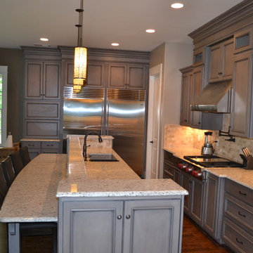 Gray Stained Cabinets, With Black Glaze