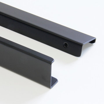 RCH Modern Stainless Steel Finger Edge Pull, Various Finishes (5 Pack), Black, 1