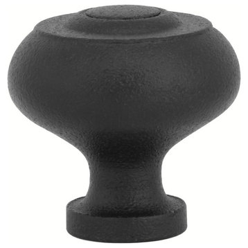 Emtek 76016 Rustic 1-1/4 Inch Mushroom Cabinet Knob - Flat Black