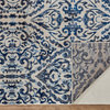 Weave & Wander Carini Scroll Print Textured Rug, Blue, 2'7"x8'