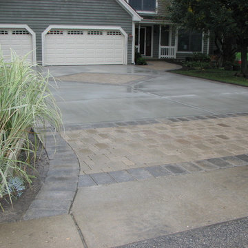 Interlocking Pavers combined with Concrete Driveway installation