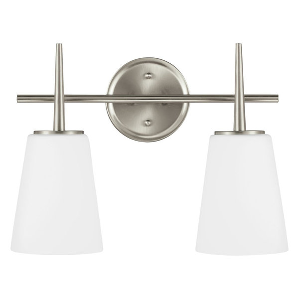 Sea Gull Lighting 2-Light Driscoll Sconce, Brushed Nickel