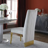 The Cairo Dining Chair, Set of 2, Cream Velvet, Gold Legs