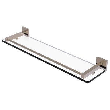 Montero 22" Glass Shelf with Gallery Rail, Antique Pewter