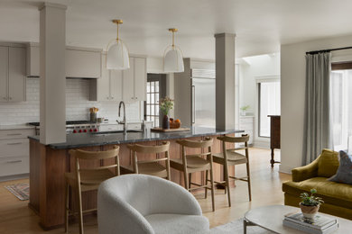 Example of a transitional kitchen design in Milwaukee
