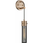 Nuvo Lighting - Nuvo Lighting 60/6611 Eaves - 1 Light Wall Sconce - Eaves; 1 Light; Wall Sconce; Copper Brushed BrassEaves 1 Light Wall S Copper Brushed Brass *UL Approved: YES Energy Star Qualified: n/a ADA Certified: n/a  *Number of Lights: Lamp: 1-*Wattage:60w T9 Medium Base bulb(s) *Bulb Included:No *Bulb Type:T9 Medium Base *Finish Type:Copper Brushed Brass/Matte Black