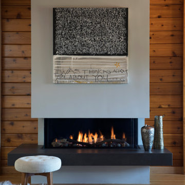 Wood Farmhouse Fireplace | Kimball Starr Interior Design
