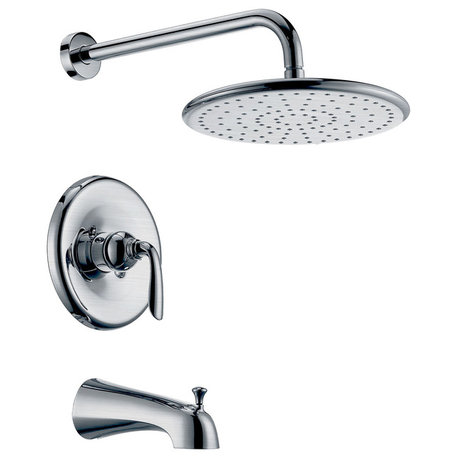 ANZZI Meno Series Single-handle 1-spray Tub And Shower Faucet In Brushed Nickel