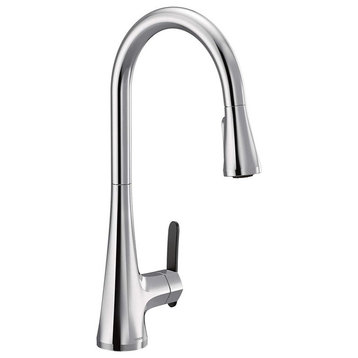 Moen Sinema Single Handle High Arc Pull-Down Kitchen Faucet, Chrome - S7235