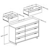 South Shore Fynn 6-Drawer Double Dresser, Gray Oak