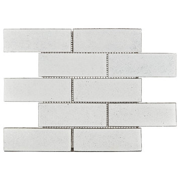 Lorca 11.18x9.84, White Subway Lava Stone Mosaic Floor/Wall Tile, Box of 9