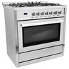 Cosmo 36" 3.8 cu. ft. Gas Range With Oven and 5-Burner Cooktop