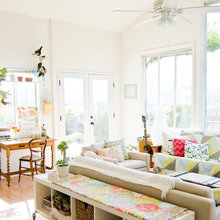Small desks in large rooms.
