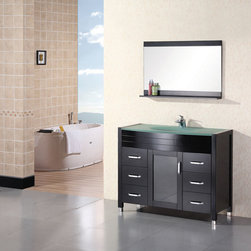 48 inch Contemporary Espresso Finish Single Sink Vanity Set - Bathroom Vanities And Sink Consoles