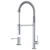 Karran 1-Handle Pull-Down Kitchen Faucet With Soap Dispenser, Stainless Steel