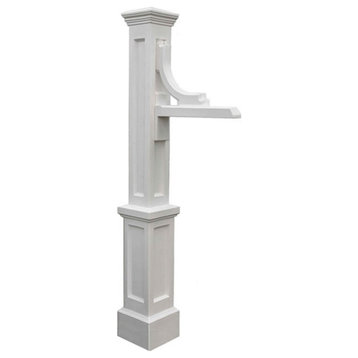 Mayne Woodhaven Traditional Plastic Address Sign Post in White