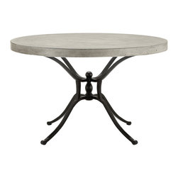 Giselle 40" Concrete Coffee Table with Iron Base - Coffee Tables
