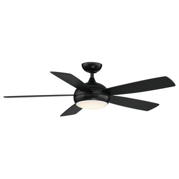 Odyssey 5-Blade Smart Compatible Damp Rated Ceiling Fan 54" Matte Black