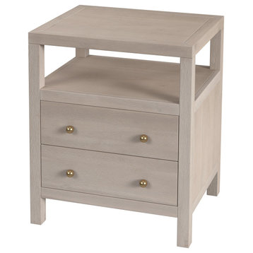 Nora 2-Drawer Nightstand, Antique Taupe