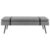 New Pacific Direct Zuney 18" Fabric MDF and Painted Steel Bench in Gray
