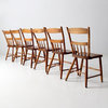 Consigned, Antique Plank Seat Dining Chairs Set of 6