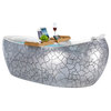 69" Freestanding Modern Acrylic Cement Grey Soaking Tub