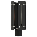 Livex Lighting - Livex Utrecht 1 Light Black/Brushed Nickel Medium Outdoor Post Top Lantern - Featuring a solid brass frame with a glass cylinder, the Utrecht outdoor post top lantern is ideal for your front walkway or backyard. The black finish with brushed nickel accents offers a complimenting counterpart while still keeping the glam factor of the overall fixture.