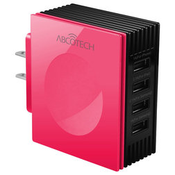 Modern Home Electronics Multiple USB Wall Charger, Pink