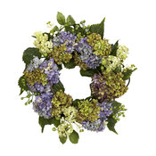 22 in. Hydrangea Wreath in Multi