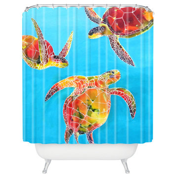 Clara Nilles Tie Dye Sea Turtles Shower Curtain