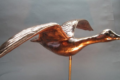 hammered copper full size goose