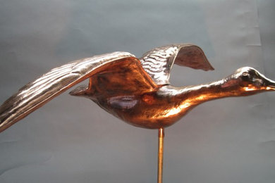 hammered copper full size goose