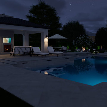 Neutral Estate Pool, Pavillion, Fireplace, Spa, Pickleball, and Garden