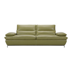Naomi Modern Leather Sofa | Olive Green - Sofas