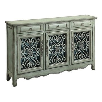 Coaster Accent Cabinets Traditional Accent Cabinet In Antique Green Finish