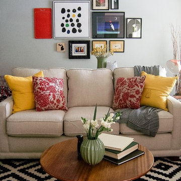 Colorful, mid century inspired home