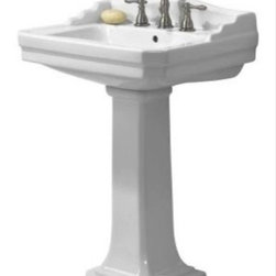 Foremost - Series 1930 Bathroom and Pedestal Combo in White | Home Depot - Bathroom Sinks