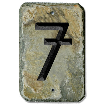 American Craftsman Slate House Number, "7"