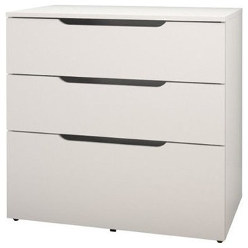 Atlin Designs 3 Drawer File Cabinet in White and Melamine