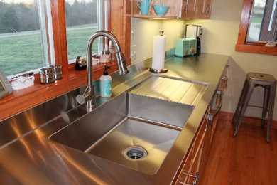 Missouri Custom Kitchen Stainless Steel Sink, Counter Top and Drain Board