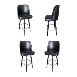 Knoll Inspired Modernist Lounge Swivel Bar Stool, Set of Four - Furniture