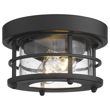 2-Light Laundry Room Light Fixtures Black Flush Mount Ceiling Light