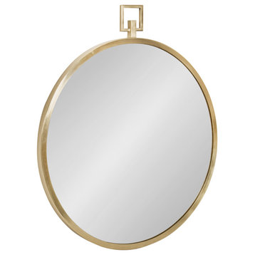 Tabb Round Framed Mirror, Gold 24x28