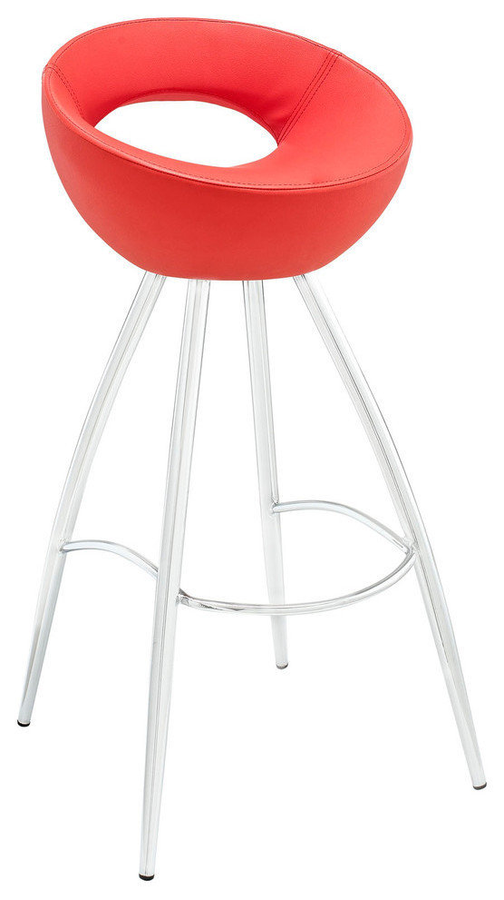 Modern Red Persist Bar Stool, 16"Lx17"Wx34"H - Midcentury - Bar Stools And Counter Stools - by ...