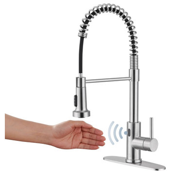 3-Mode Single Handle Pull-Down Sprayer Kitchen Faucet with Touchless Sensor