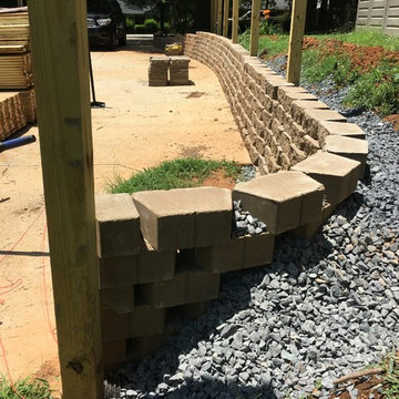Horizontal Fence with Retaining Wall
