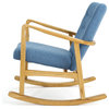 GDF Studio Collin Mid Century Fabric Rocking Chair, Muted Blue