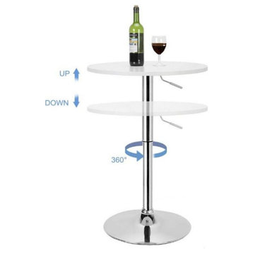 MDF White Adjustable Bar Table