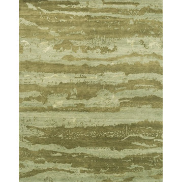 Hand Knotted Hermitage HE-12 Seafoam Green Area Rug, 2'0"x3'0"